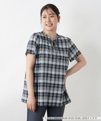 ＜Leilian (Women)＞チェックブラウス