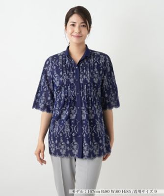 ＜Leilian (Women)＞フラワー刺繍ブラウス【Ｌｅｉｌｉａｎ　ＷＨＩＴＥ　ＬＡＢＥＬ】