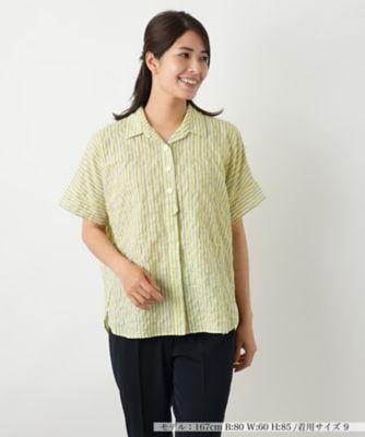 ＜Leilian (Women)＞ストライプブラウス【Ｌｅｉｌｉａｎ　ＷＨＩＴＥ　ＬＡＢＥＬ】