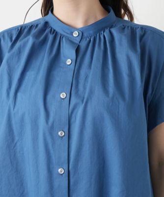 スタンドカラーギャザーブラウスＬｅｉｌｉａｎ　ＷＨＩＴＥ　ＬＡＢＥＬ】
