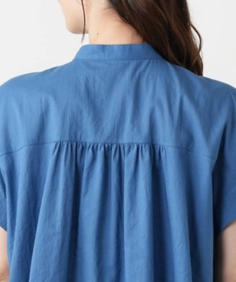 スタンドカラーギャザーブラウスＬｅｉｌｉａｎ　ＷＨＩＴＥ　ＬＡＢＥＬ】