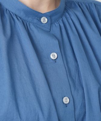 スタンドカラーギャザーブラウスＬｅｉｌｉａｎ　ＷＨＩＴＥ　ＬＡＢＥＬ】