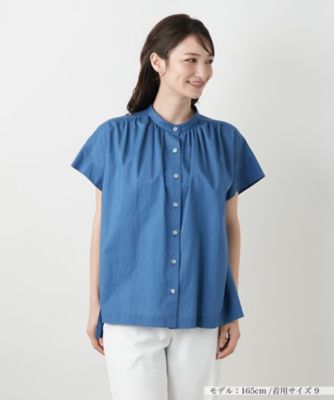 ＜Leilian (Women)＞スタンドカラーギャザーブラウスＬｅｉｌｉａｎ　ＷＨＩＴＥ　ＬＡＢＥＬ】
