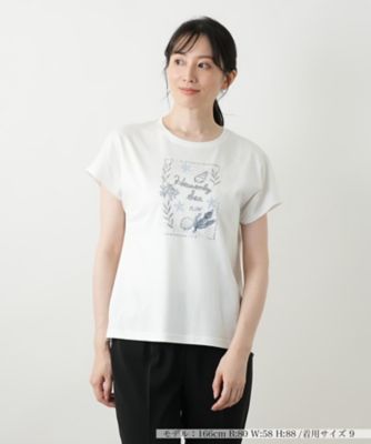 刺繍フレンチスリーブカットソー【Ｌｅｉｌｉａｎ　ＷＨＩＴＥ　ＬＡＢＥＬ】