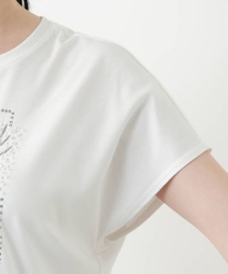 刺繍フレンチスリーブカットソー【Ｌｅｉｌｉａｎ　ＷＨＩＴＥ　ＬＡＢＥＬ】