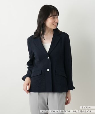 ＜Leilian (Women)＞ノッチドラペルジャケット【Ｌｅｉｌｉａｎ　ＷＨＩＴＥ　ＬＡＢＥＬ】