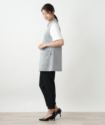 スタンドカラーベスト【Leilian WHITE LABEL
