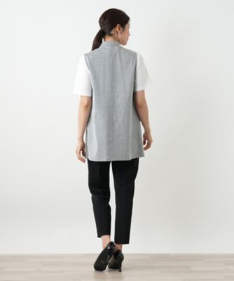スタンドカラーベスト【Leilian WHITE LABEL