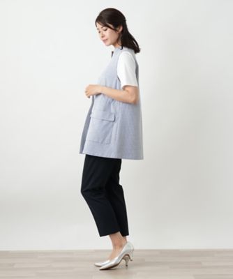 【新品】定価52,800円　レリアン　スタンドカラーベスト　ブルー　13＋ スタンドカラーベスト【Leilian WHITE LABEL