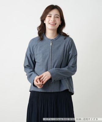 ＜Leilian (Women)＞スタンドカラージップジャケット【Ｌｅｉｌｉａｎ　ＷＨＩＴＥ　ＬＡＢＥＬ】