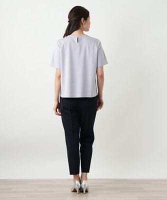 刺繍クルーネックカットソー【Leilian WHITE
