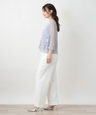 かぎ編みＶネックカーディガン【Ｌｅｉｌｉａｎ　ＷＨＩＴＥ　ＬＡＢＥＬ】