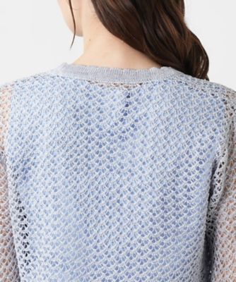 かぎ編みＶネックカーディガン【Ｌｅｉｌｉａｎ　ＷＨＩＴＥ　ＬＡＢＥＬ】
