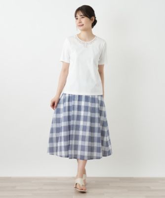 刺繍クルーネックカットソー【Ｌｅｉｌｉａｎ　ＷＨＩＴＥ　ＬＡＢＥＬ】