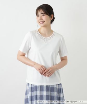 刺繍クルーネックカットソー【Ｌｅｉｌｉａｎ　ＷＨＩＴＥ　ＬＡＢＥＬ】