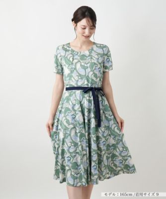 Leilian (Women)/レリアン フラワープリントフレアワンピース【Leilian WHITE LABEL】