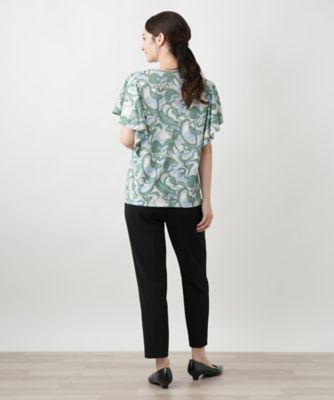 プリントフレアスリーブカットソー【Ｌｅｉｌｉａｎ　ＷＨＩＴＥ　ＬＡＢＥＬ】
