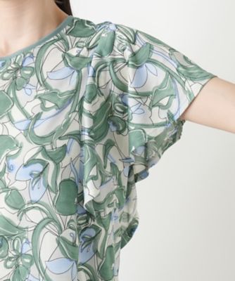 プリントフレアスリーブカットソー【Ｌｅｉｌｉａｎ　ＷＨＩＴＥ　ＬＡＢＥＬ】