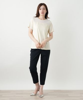 レース切替カットソー【Leilian WHITE LABEL