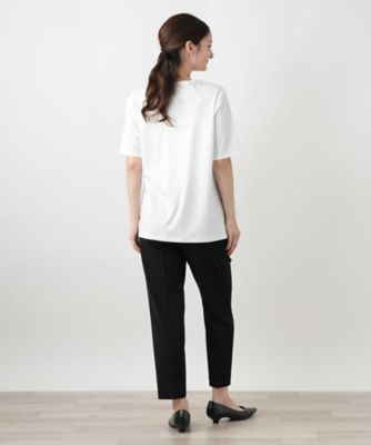 ペイズリー柄プリントカットソー【Leilian WHITE