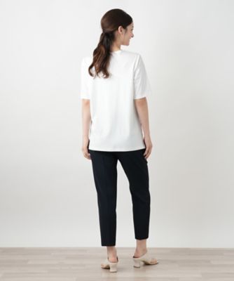 ペイズリー柄プリントカットソー【Leilian WHITE