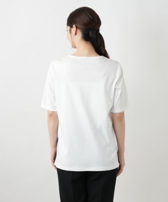 ペイズリー柄プリントカットソー【Leilian WHITE
