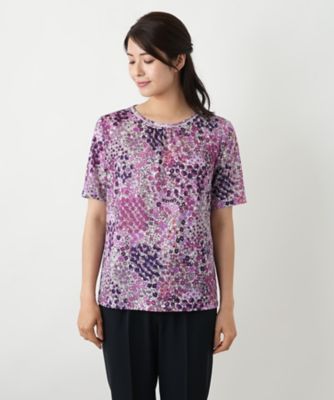 フラワー柄カットソー【Ｌｅｉｌｉａｎ　ＷＨＩＴＥ　ＬＡＢＥＬ】