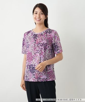 フラワー柄カットソー【Leilian WHITE LABEL