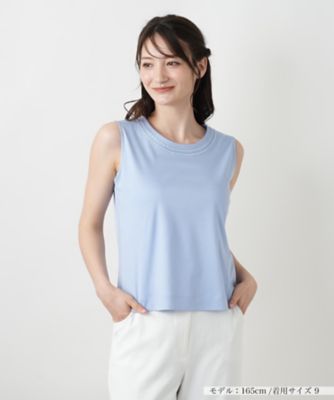 ＜Leilian (Women)＞ノースリーブカットソー【Ｌｅｉｌｉａｎ　ＷＨＩＴＥ　ＬＡＢＥＬ】