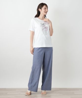 リボンモチーフプリントTシャツ【Leilian WHITE