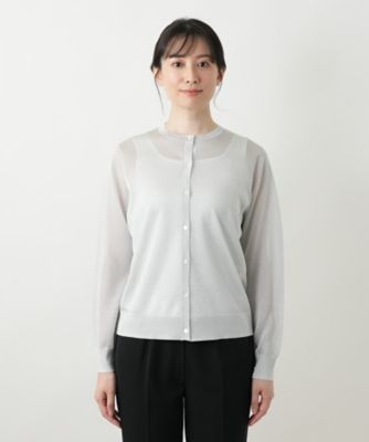 ラメクルーネックカーディガン【Ｌｅｉｌｉａｎ　ＷＨＩＴＥ　ＬＡＢＥＬ】