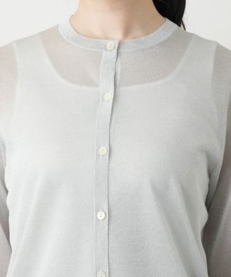 ラメクルーネックカーディガン【Ｌｅｉｌｉａｎ　ＷＨＩＴＥ　ＬＡＢＥＬ】