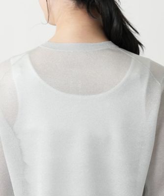 ラメクルーネックカーディガン【Ｌｅｉｌｉａｎ　ＷＨＩＴＥ　ＬＡＢＥＬ】