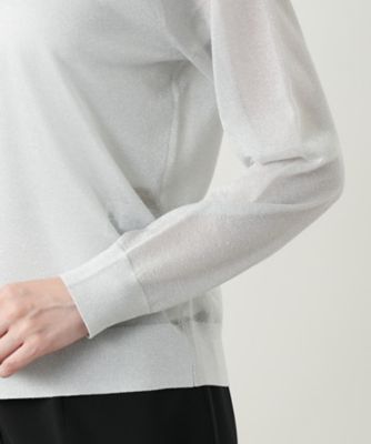 ラメクルーネックカーディガン【Ｌｅｉｌｉａｎ　ＷＨＩＴＥ　ＬＡＢＥＬ】