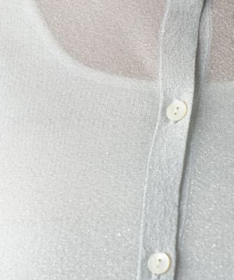 ラメクルーネックカーディガン【Ｌｅｉｌｉａｎ　ＷＨＩＴＥ　ＬＡＢＥＬ】