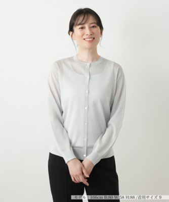 ラメクルーネックカーディガン【Ｌｅｉｌｉａｎ　ＷＨＩＴＥ　ＬＡＢＥＬ】