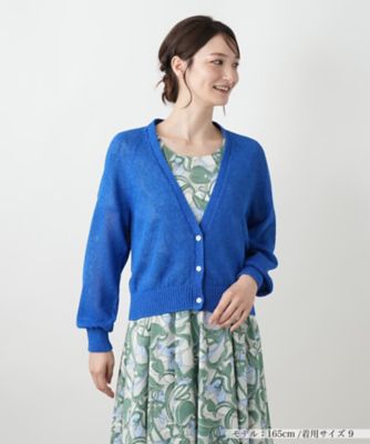 ＜Leilian (Women)＞Ｖネックカーディガン【Ｌｅｉｌｉａｎ　ＷＨＩＴＥ　ＬＡＢＥＬ】