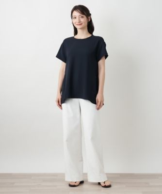 レリアン　バックシャンカットソー　半袖カットソー　9号　グレーレディース　春夏 店舗人気】タックカットソー【Leilian WHITE LABEL】|レリアン