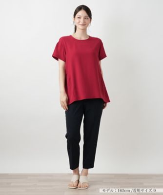 レリアン　バックシャンカットソー　半袖カットソー　9号　グレーレディース　春夏 KOEISTORE Tシャツ レディース 春 夏 春夏 白 黒 カットソー