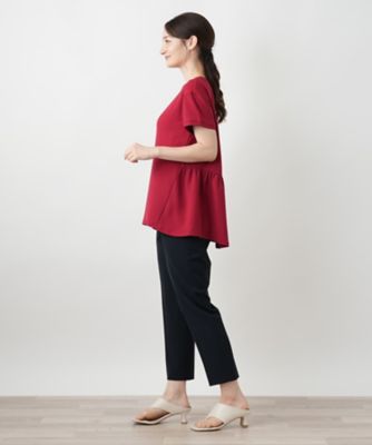 バックギャザー切替カットソー【Leilian WHITE