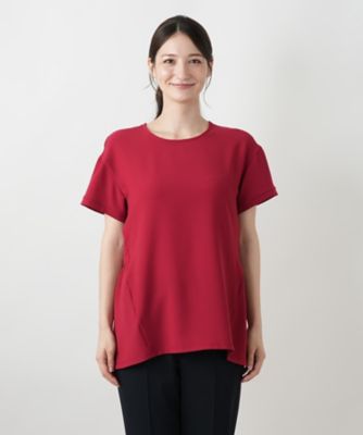 バックギャザー切替カットソー【Leilian WHITE