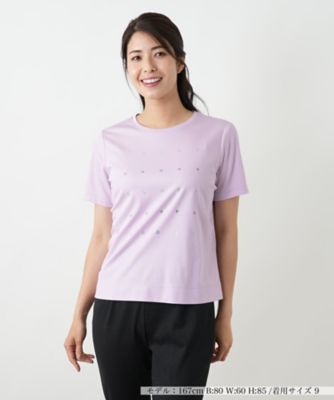 ＜Leilian (Women)＞ビジューＴシャツ【Ｌｅｉｌｉａｎ　ＷＨＩＴＥ　ＬＡＢＥＬ】