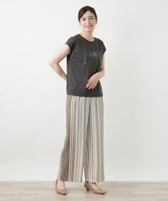 刺繍フレンチスリーブＴシャツ【Ｌｅｉｌｉａｎ　ＷＨＩＴＥ　ＬＡＢＥＬ】