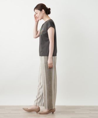 刺繍フレンチスリーブＴシャツ【Ｌｅｉｌｉａｎ　ＷＨＩＴＥ　ＬＡＢＥＬ】