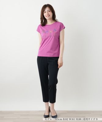 刺繍フレンチスリーブＴシャツ【Ｌｅｉｌｉａｎ　ＷＨＩＴＥ　ＬＡＢＥＬ】
