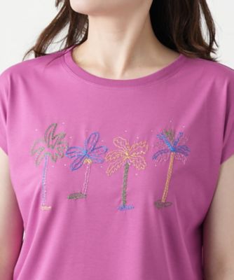 刺繍フレンチスリーブＴシャツ【Ｌｅｉｌｉａｎ　ＷＨＩＴＥ　ＬＡＢＥＬ】