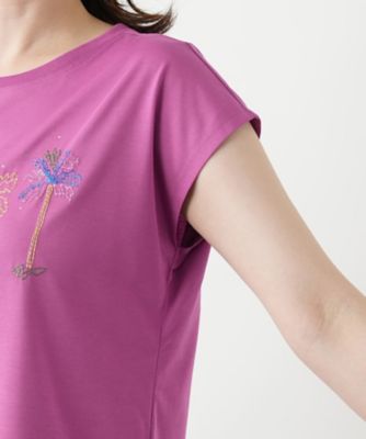 刺繍フレンチスリーブＴシャツ【Ｌｅｉｌｉａｎ　ＷＨＩＴＥ　ＬＡＢＥＬ】
