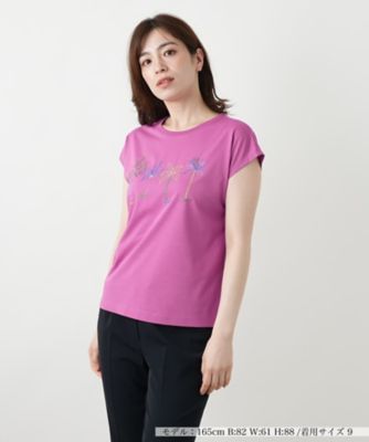 刺繍フレンチスリーブＴシャツ【Ｌｅｉｌｉａｎ　ＷＨＩＴＥ　ＬＡＢＥＬ】