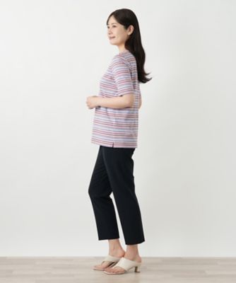 幾何学ボーダーカットソー【Ｌｅｉｌｉａｎ　ＷＨＩＴＥ　ＬＡＢＥＬ】
