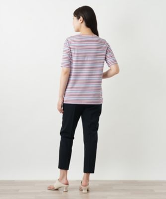 幾何学ボーダーカットソー【Ｌｅｉｌｉａｎ　ＷＨＩＴＥ　ＬＡＢＥＬ】